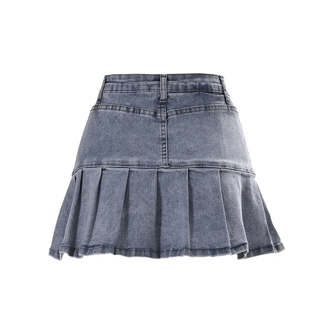 ZAZN Denim Short Skirts Women's Light Blue-1