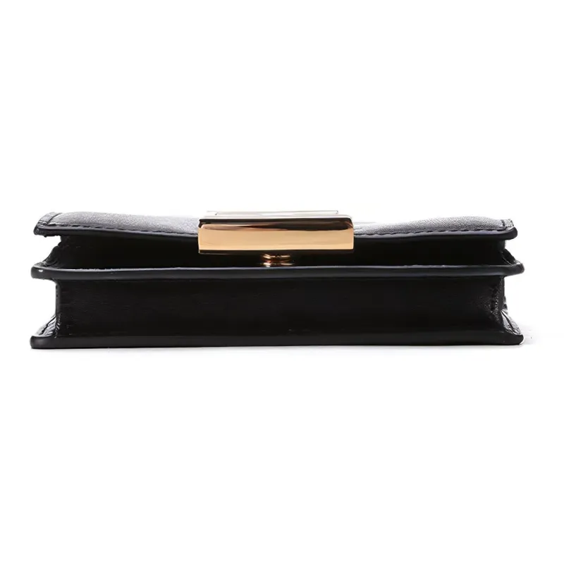 FENDI Leather Coin Purse Money Clip Card Holder Regular Women's Black-4