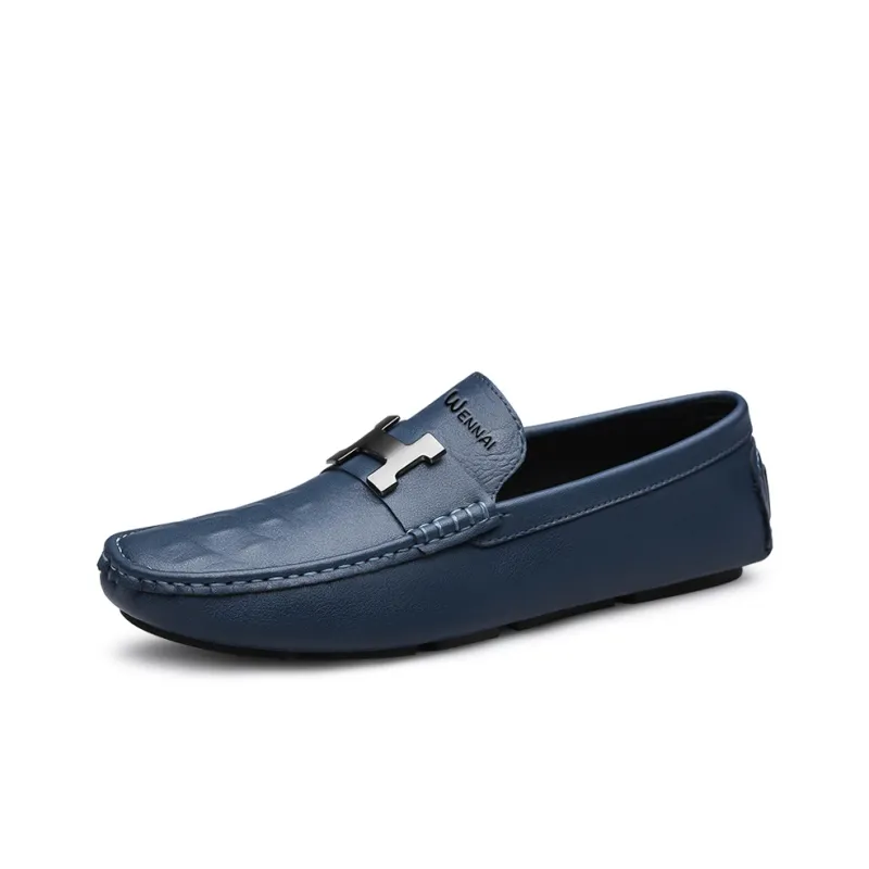 Wen Nai Loafers Men Blue-1