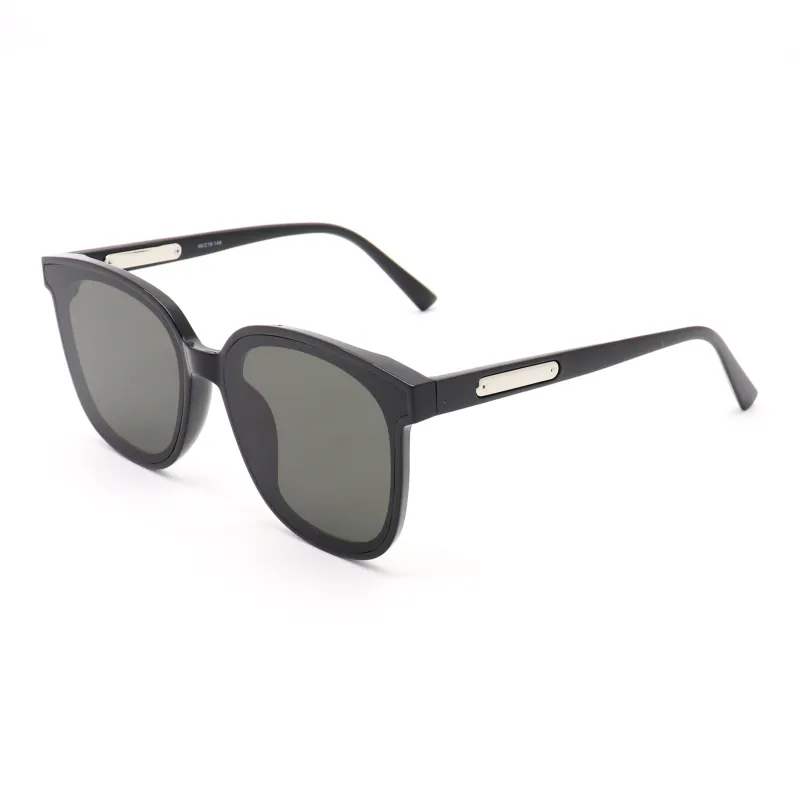 Pair Ponyo TR/Memory Plastic Square Sunglasses Unisex Black-0