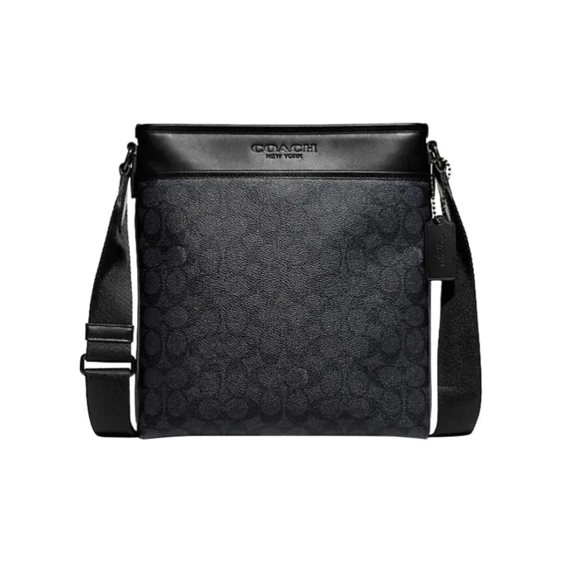 COACH Gotham Cow Leather Collection Storage Bag, Shoulder Bag, Crossbody Bag Medium Size Men's Black-0
