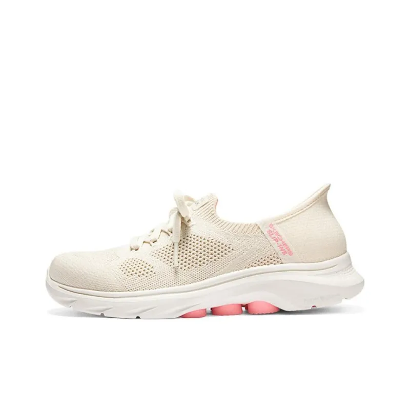 Skechers Cushioning Breathable Low Top Casual Running Shoes Women's Beige-0