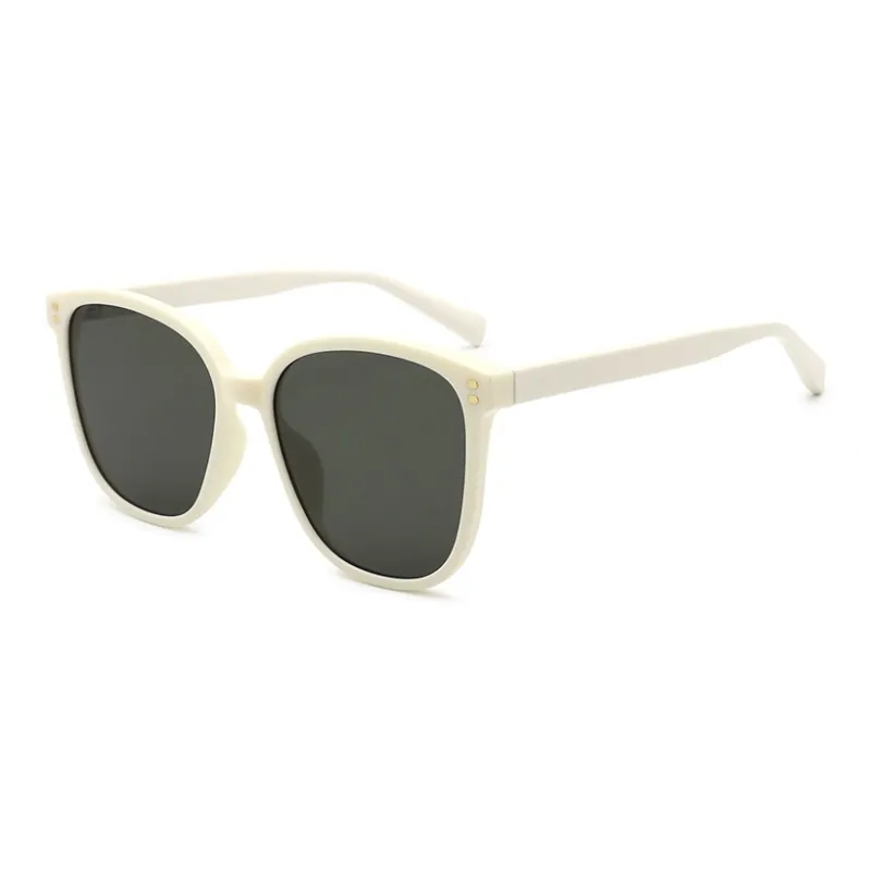 Pair Ponyo TR/Memory Plastic Square Sunglasses Unisex White/Light Gray-0