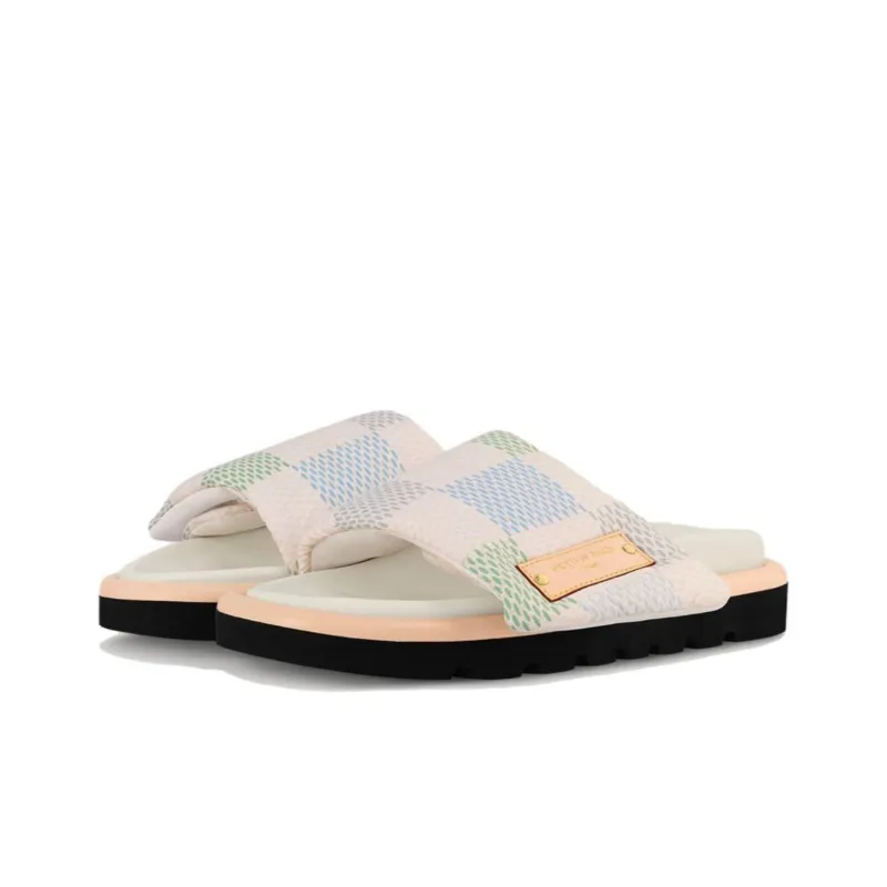 LOUIS VUITTON Pool Pillow Comfort Slip Resistant Slide Slippers Women's Light Pink-2