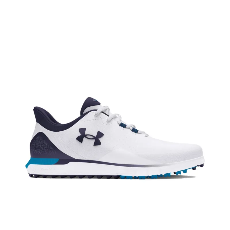 Under Armour Hovr Drive Fade Spikeless Golf Wide 'White Midnight Navy'-1