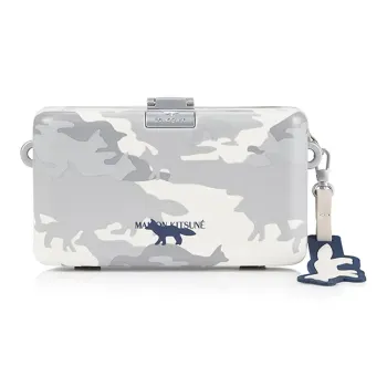 SAMSONITE MAISON KITSUNE Collaboration Polycarbonate Shoulder Bag Crossbody Bag Small Size Men's White