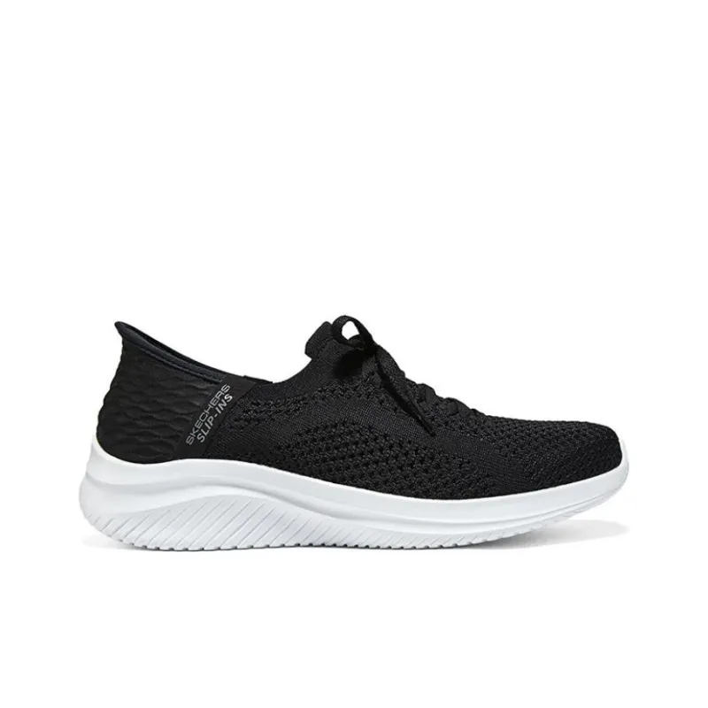 Skechers Cushioned Wear Resistant Breathable Low Top Casual Running Shoes Men's Black White-1