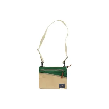 GREGORY NOTHOMME Collaboration Cotton Shoulder Bag Crossbody Bag Medium Size Unisex Beige & Green