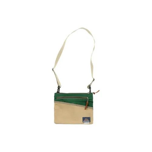 GREGORY NOTHOMME Collaboration Cotton Shoulder Bag Crossbody Bag Medium Size Unisex Beige & Green