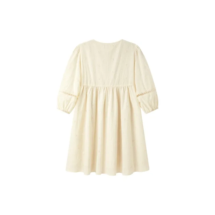 LEDIN Short Sleeved Dresses Women's Beige Yellow-1