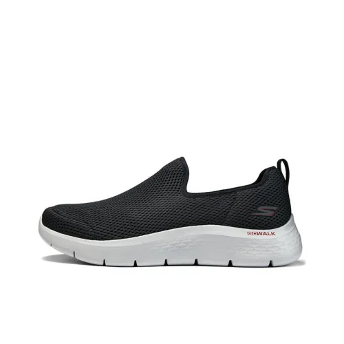 Skechers Slip Resistant Breathable Lightweight Cushioning Rebound Wear Resistant Low Top Casual Shoes Men's Black White