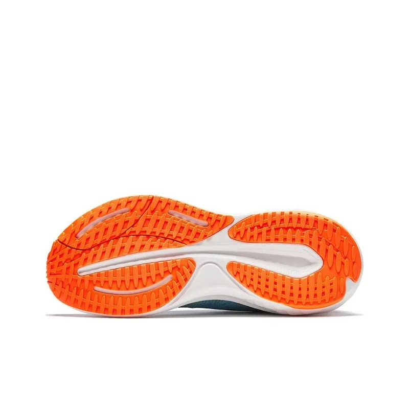 Anta Running Collection Cushioned Slip Resistant Low Top Running Shoes Men's White Blue Orange-4