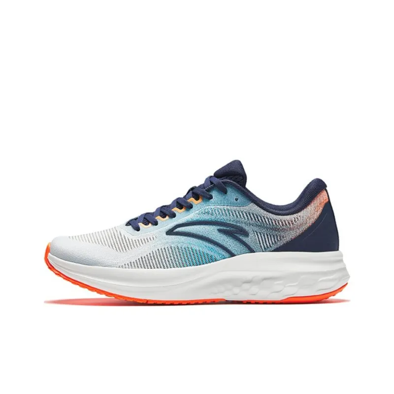Anta Running Collection Cushioned Slip Resistant Low Top Running Shoes Men's White Blue Orange-0