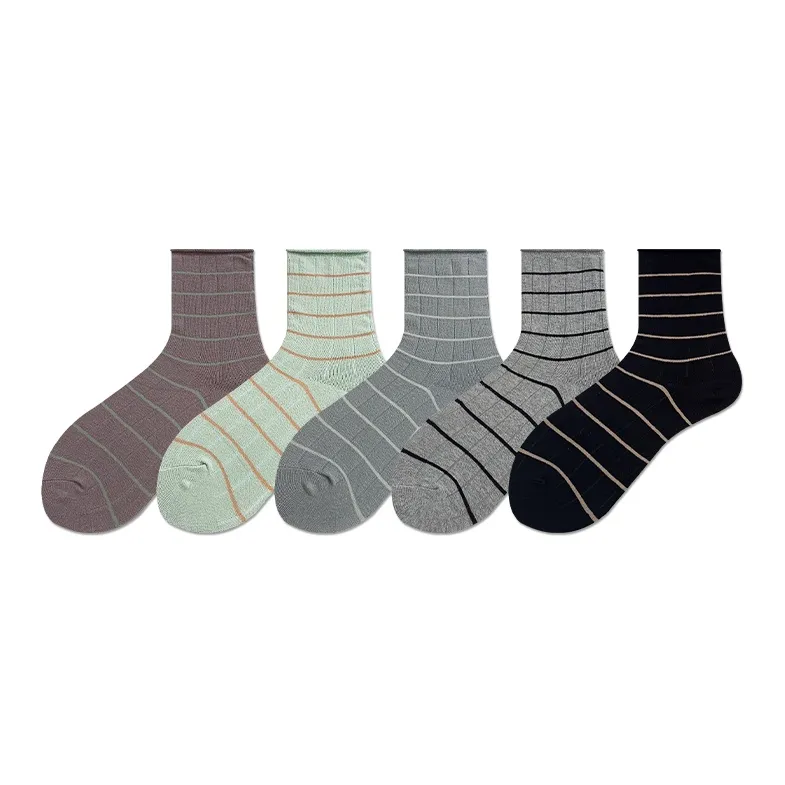 COTTON CHEESE Mid Calf Socks Women's 5 Pack-1