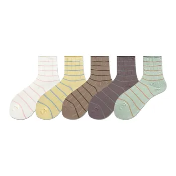 COTTON CHEESE Mid Calf Socks Women's 5 Pack