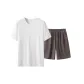 White Pajama Set+Dark Gray Pajama Pants