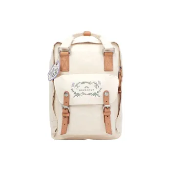 Doughnut Organic Cotton Backpack Medium Size Unisex Beige Yellow