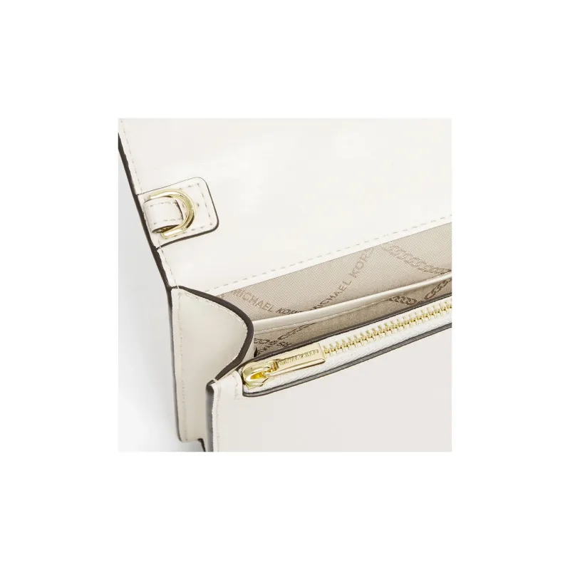 MICHAEL KORS Charm Cow Leather Shoulder Bag Medium Size Women's Milk White-3