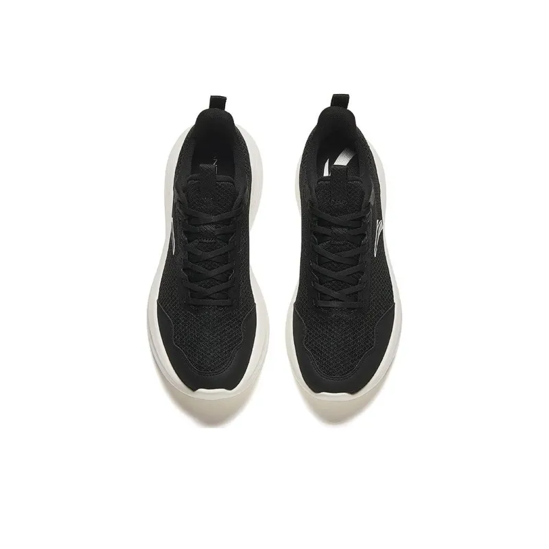 Anta Running Collection Cushioned Slip Resistant Low Top Running Shoes Men's Black White-2