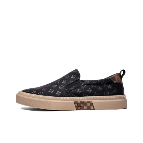 Lady's House Canvas Shoes Men Low-Top Black