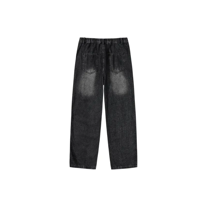 THREE-BODY Jeans Unisex Distressed Gray-1