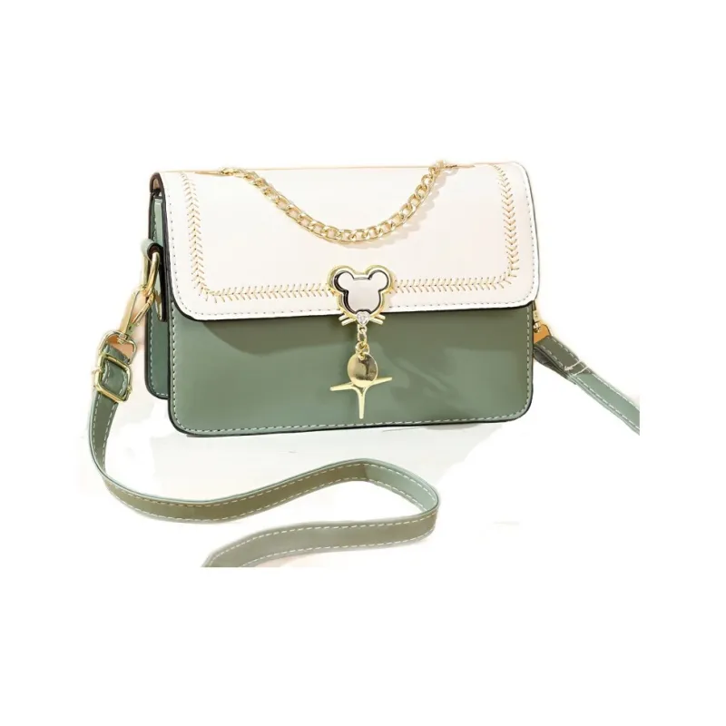 Weymond Soft Leather Shoulder Bag Crossbody Bag Regular Women's Pink/Black/White/Green/Blue-4