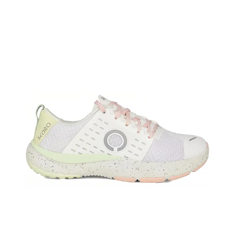 SKORA Cushioned Slip Resistant Low Top Running Shoes Women's White Pink-1