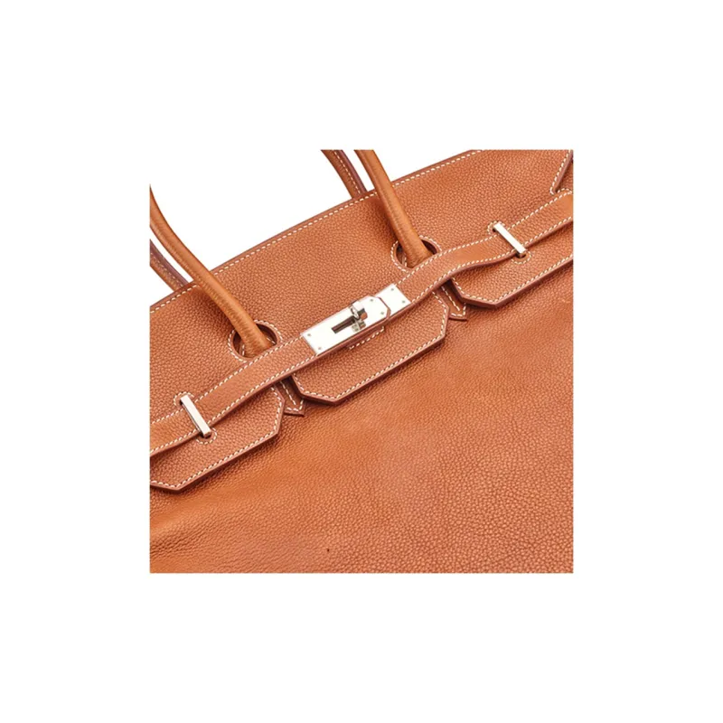 HERMES Birkin Barenia Cow Leather Birkin Bag Handbags Women's 34 Fauve Light Tawny-8