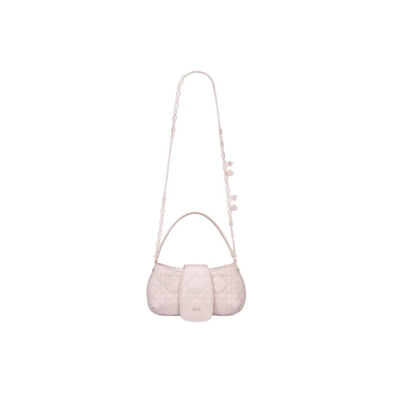 DIOR Matte Sheepskin One Shoulder Handbags Kids' Pink-4