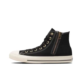 Converse All Star GOLDZIP HI Abrasion Resistant Breathable High Top Canvas Shoes Unisex Black Japan Version