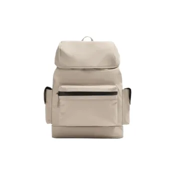 ZARA Polyurethane Backpack Large Size Men's Pearl Gray