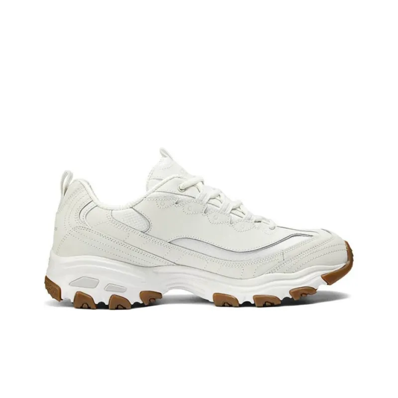 Skechers D'LITES 1.0 Cushioned Wear Resistant Height Increasing Low Top Chunky Sneakers Men's Ivory-1