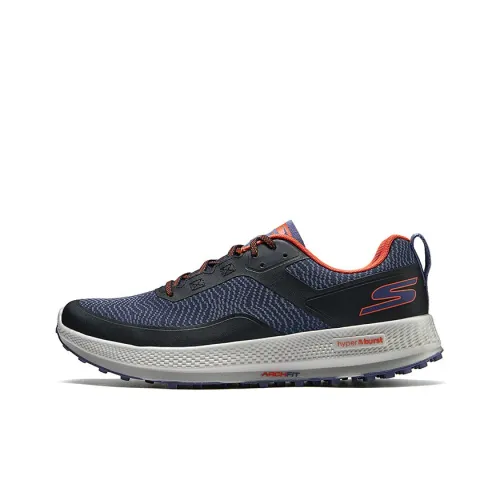 Skechers Cushioning Wear Resistant Low Top Running Shoes Men's Black Orange