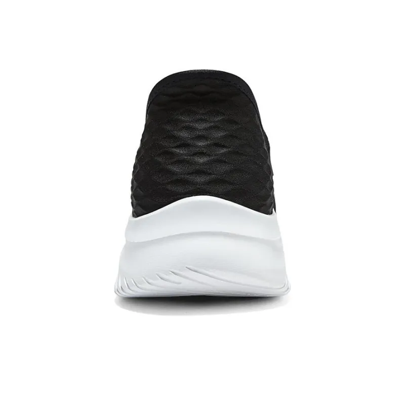 Skechers Cushioned Wear Resistant Breathable Low Top Casual Running Shoes Men's Black White-5