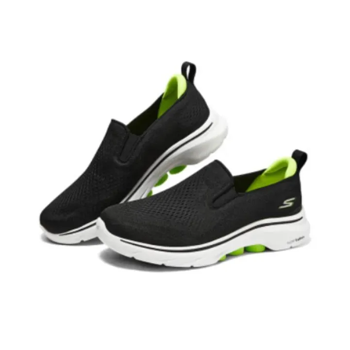 Skechers Cushioning Wear Resistant Low Top Casual Shoes Men's Black White-3