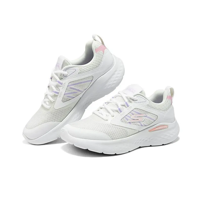 Skechers Cushioning Breathable Lightweight Low Top Casual Running Shoes Women's White-3