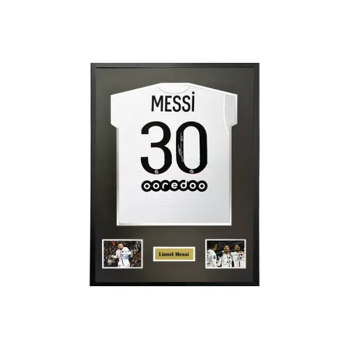 Three For 21-22 Paris Saint-Germain Messi Signed Soccer Apparel Jersey With SA Certificate Away White