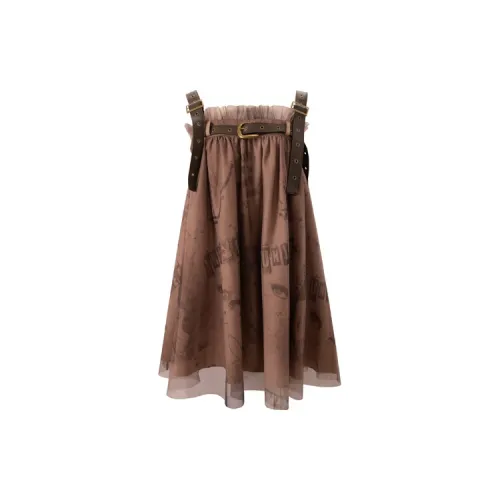 UNIFREE x PLAYBOY Slip Dresses Women's Brown