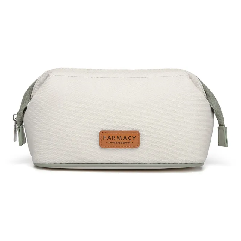 Farmacy PU Clutch Toiletry Bag Storage Bag Makeup Bag Medium Size Women's Black/Khaki/Green-8