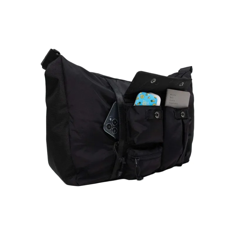 Doughnut Nylon Messenger Bag Shoulder Bag Unisex Black-5