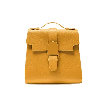 SENREVE Litchi Grain Genuine Leather Backpack Large Size Women's Ginger Yellow