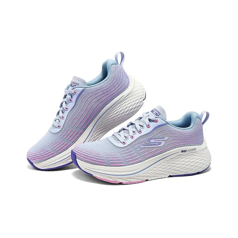 Skechers Cushioned Slip Resistant Breathable Low Top Casual Running Shoes Women's Blue Pink-3