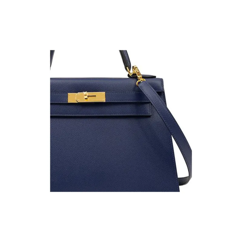 HERMES Kelly Epsom Leather Kelly Bag Shoulder Bag Crossbody Bag Handbag Women's 73 Bleu Saphir Sapphire Blue-4