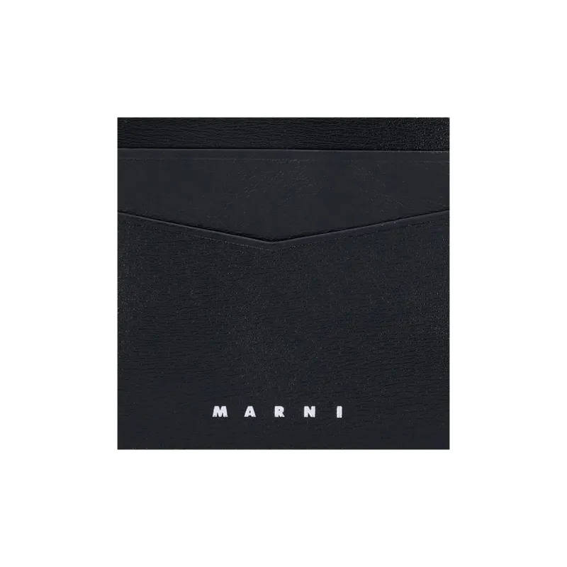 MARNI Leather Card Holder Unisex Black-4
