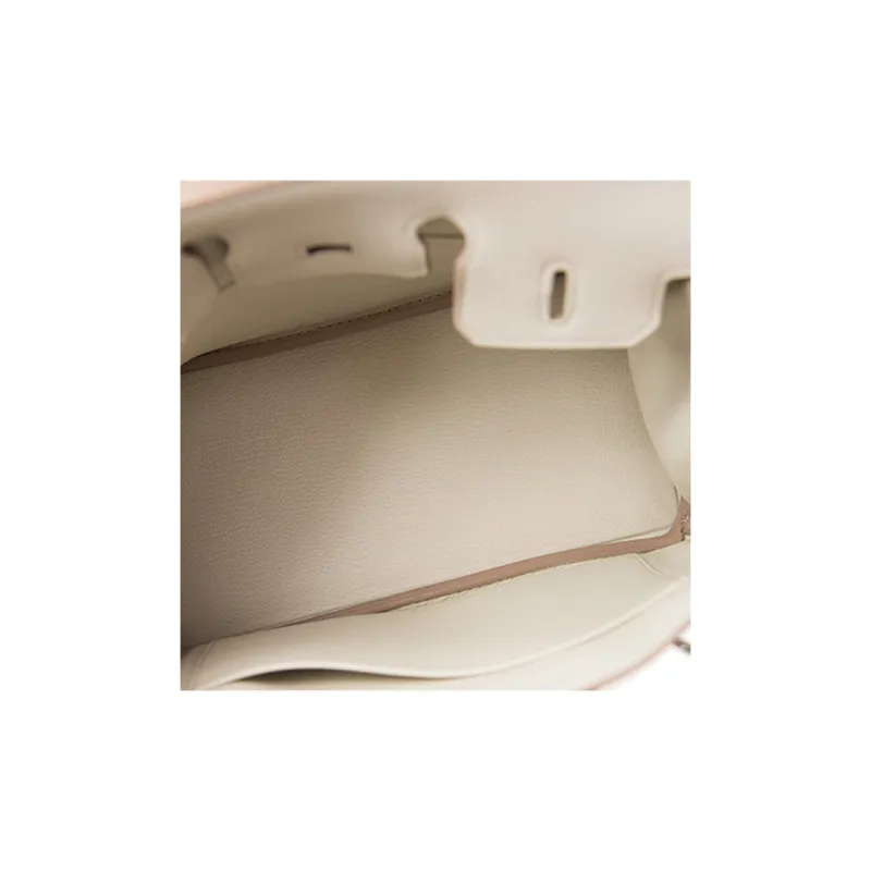 HERMES Togo Calfskin Birkin Bag Handbag Women's 8L Beton Glacier White-4