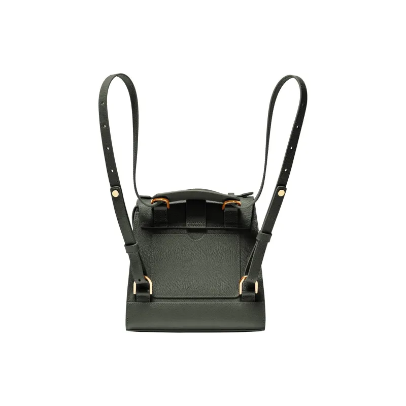 SENREVE Cow Leather Backpack On The Shoulder Large Size Women's Forest Green-2