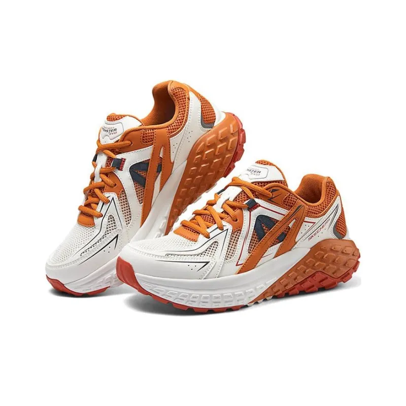 Skechers Cushioning Wear Resistant Low Top Casual Shoes Men's White Orange-3