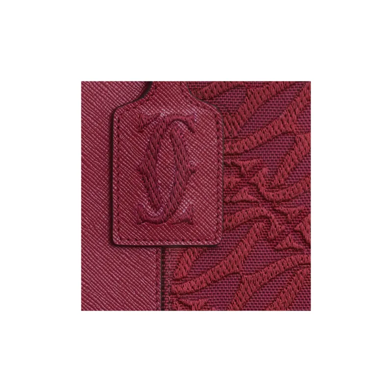 CARTIER C De Cartier Collection Calfskin Tote Bag Shopping Bag Shoulder Bag Handbag Unisex Cherry Red-4