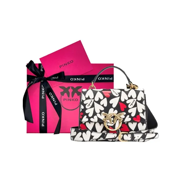 PINKO Love Birds Series Leather Shoulder Bag Crossbody Bag Handbag Mini Women's Multicolor-4