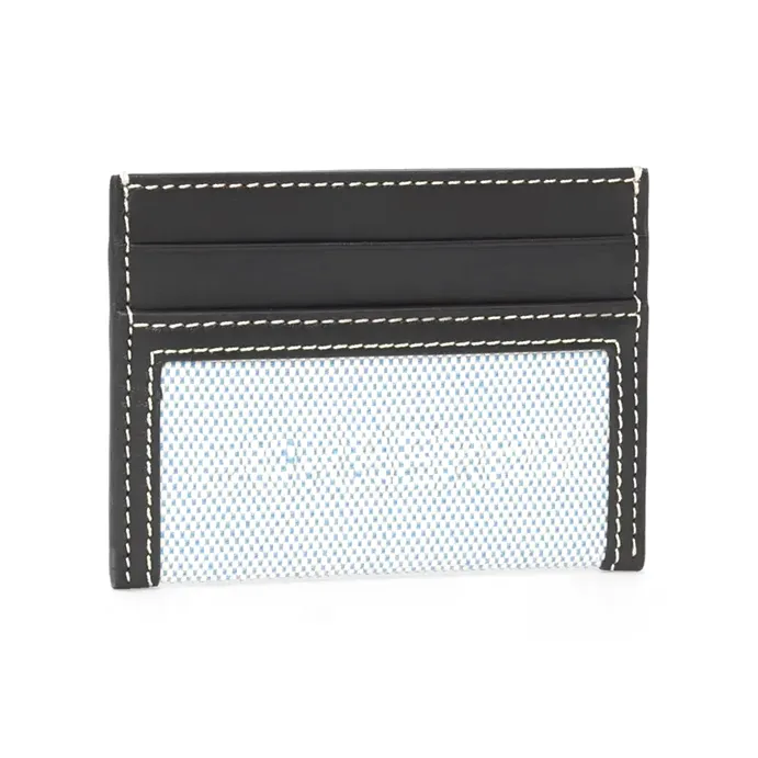 Burberry Cotton Canvas With Leather Wallets Card Holders Women's Bright Cobalt-1